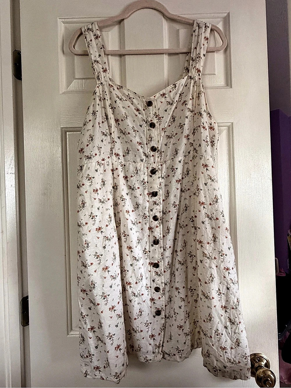 American Eagle Floral Mini Dress White & Red Size XL (16) Like New